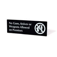 No Guns Knives Weapons Sign
