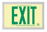 Double sided EXIT Sign in brushed aluminum frame