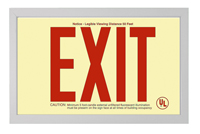 Double sided EXIT Sign in brushed aluminum frame
