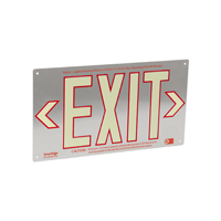 Exit Sign with Brushed Aluminum Background
