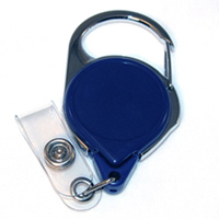 Badge Reel   No Twist Carabiner   Blue
