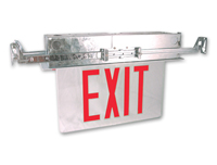 Recessed Edge Lit Exit Sign for Non Accessible Ceilings