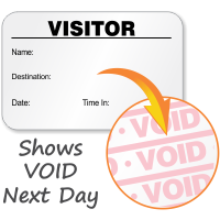 Full Expiring Visitor Badge with Name Destination