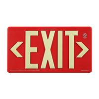 Red Recyclable  Non Toxic  and Non Radioactive photoluminescent Exit Sign