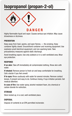 Isopropanol Danger Large GHS Chemical Label