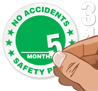 No Accidents Months Safety Pays Hard Hat Stickers