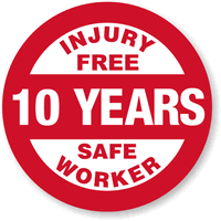 Injury Free Safe Worker Hard Hat Labels