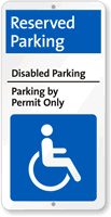 Disabled Parking By Permit Only Sign