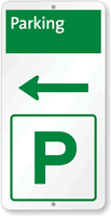 Left Side Parking Sign with Symbol