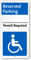 Permit Required Handicap Reserved Parking Arrow Sign