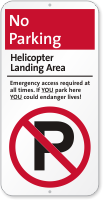 Helicopter Landing Area Emergency Access Required iParking Sign