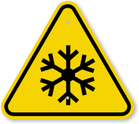 ISO Freezing Hazard Frostbite Symbol Warning Sign