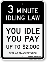 State Idle Sign for New York City