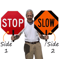 Stop: Slow Double Sided Sign w/ Handle