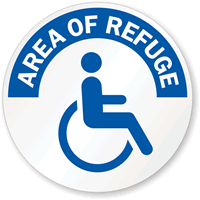 Area Of Refuge with Graphic Sign