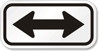 Bidirectional Arrow (black) Aluminum Tow Away Sign