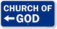 Church Of God Sign with Arrow