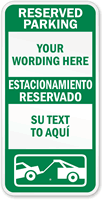 Customizable Bilingual Reserved Parking Sign