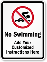 Custom No Swimming Sign