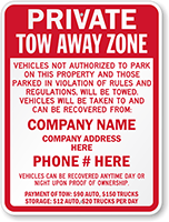 Custom Ohio Private Tow Away Zone Sign