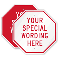 Custom Red Octagon Template Parking Sign