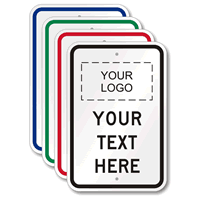 Customizable Vertical Logo Template Parking Sign