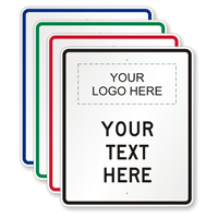 Customizable Vertical Logo Template Parking Sign