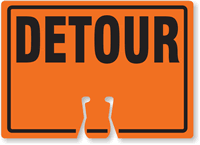 DETOUR Cone Top Warning Sign