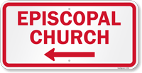 Episcopal Church Sign with Arrow