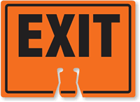 EXIT Cone Top Warning Sign