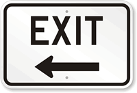 Exit Sign (with Left Arrow)