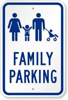 Family Parking Sign With Graphic