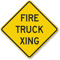 Fire Truck Xing Sign