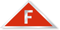 F Triangular Red Background