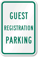 Guest Registration Parking Sign
