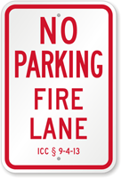 Iowa Fire Lane No Parking Sign