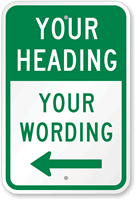 Customizable Add Heading, Wording Sign with Left Arrow