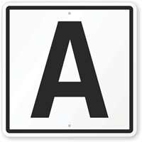 Letter A Parking Spot Sign