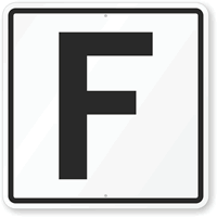 Letter F Parking Spot Sign