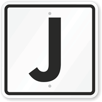 Letter J Parking Spot Sign