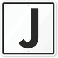 Letter J Parking Spot Sign