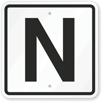 Letter N Parking Spot Sign