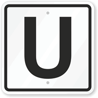 Letter U Parking Spot Sign