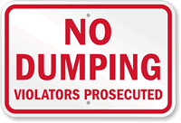 No Dumping  Sign