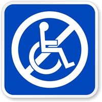 No Handicap Symbol Sign