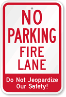No Parking Fire Lane Sign
