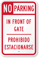 Bilingual No Parking Sign