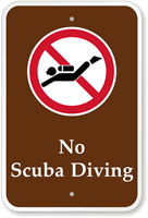 No Scuba Diving  Campground & Park Sign