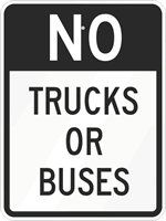 No - Trucks Or Buses Sign