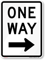 One Way (right arrow) Aluminum Parking Sign